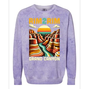 Rim 2 Rim Grand Canyon Trail Run R2r2r Run Hiking Colorblast Crewneck Sweatshirt