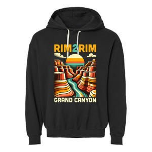 Rim 2 Rim Grand Canyon Trail Run R2r2r Run Hiking Garment-Dyed Fleece Hoodie