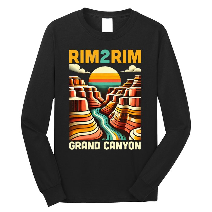 Rim 2 Rim Grand Canyon Trail Run R2r2r Run Hiking Long Sleeve Shirt