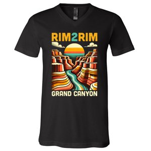 Rim 2 Rim Grand Canyon Trail Run R2r2r Run Hiking V-Neck T-Shirt