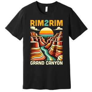 Rim 2 Rim Grand Canyon Trail Run R2r2r Run Hiking Premium T-Shirt