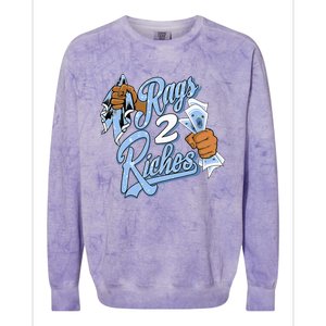 Rags 2 Riches Blue Matching Tee For Men Women Colorblast Crewneck Sweatshirt