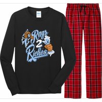 Rags 2 Riches Blue Matching Tee For Men Women Long Sleeve Pajama Set