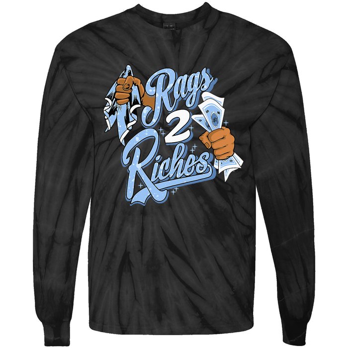 Rags 2 Riches Blue Matching Tee For Men Women Tie-Dye Long Sleeve Shirt