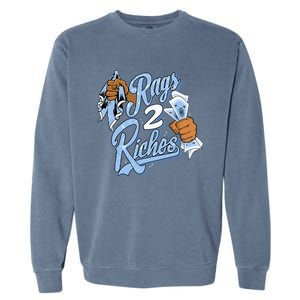 Rags 2 Riches Blue Matching Tee For Men Women Garment-Dyed Sweatshirt