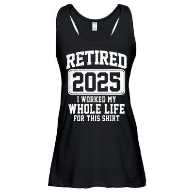 Retired 2025 Retirement I Worked My Whole Life Ladies Essential Flowy Tank