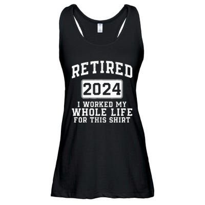 Retired 2024 Retirement Humor Ladies Essential Flowy Tank