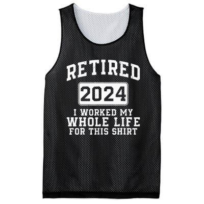 Retired 2024 Retirement Humor Mesh Reversible Basketball Jersey Tank