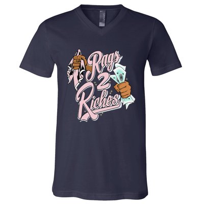 Rags 2 Riches Retro Easter 5s Matching V-Neck T-Shirt