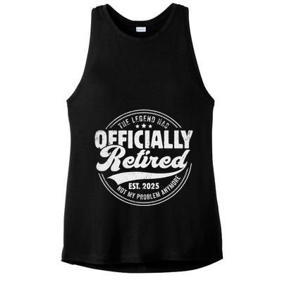 Retirement 2025 Retired 2025 Not My Problem Anymore Vintage Gift Ladies PosiCharge Tri-Blend Wicking Tank