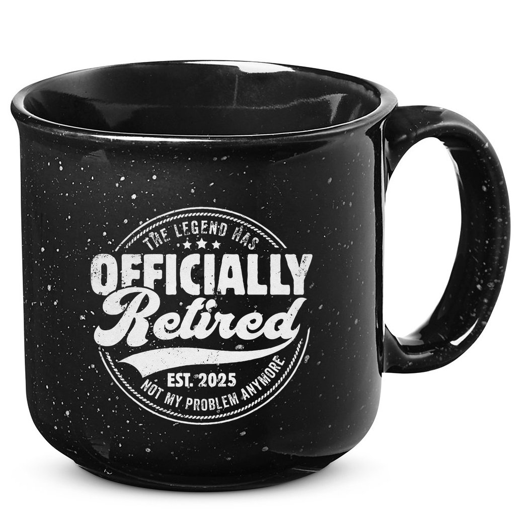 Retirement 2025 Retired 2025 Not My Problem Anymore Vintage Gift 15oz Campfire Ceramic Mug