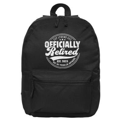 Retirement 2025 Retired 2025 Not My Problem Anymore Vintage Gift 16 in Basic Backpack