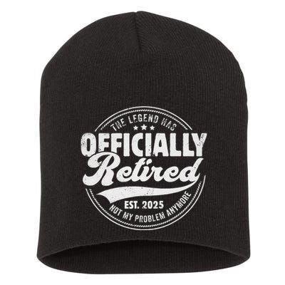 Retirement 2025 Retired 2025 Not My Problem Anymore Vintage Gift Short Acrylic Beanie