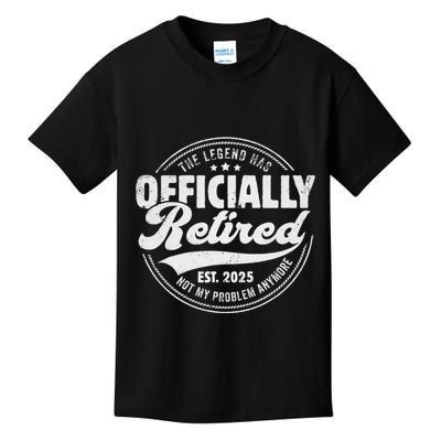Retirement 2025 Retired 2025 Not My Problem Anymore Vintage Gift Kids T-Shirt