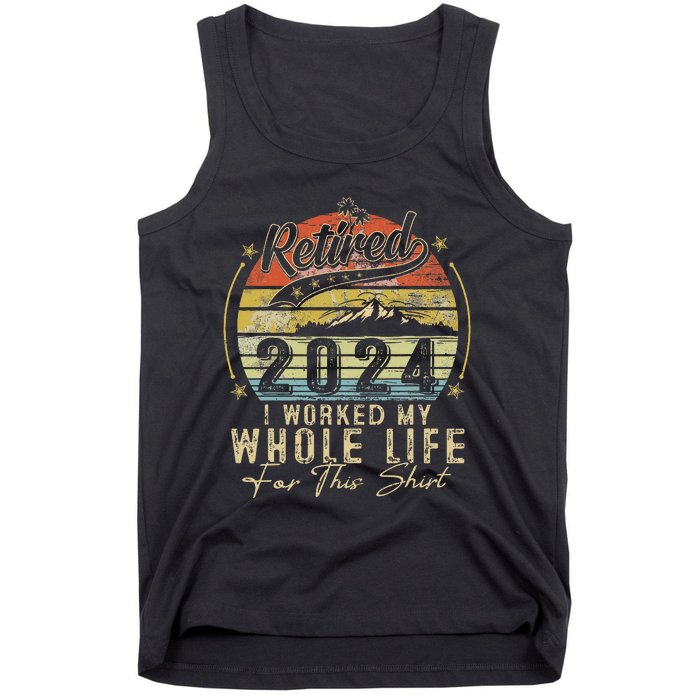 Retired 2024 Retirement Humor Tank Top