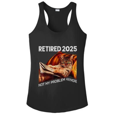 Retirement 2025 Retired 2025 Not My Problem Anymore Cute Cat Ladies PosiCharge Competitor Racerback Tank