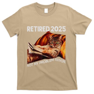 Retirement 2025 Retired 2025 Not My Problem Anymore Cute Cat T-Shirt