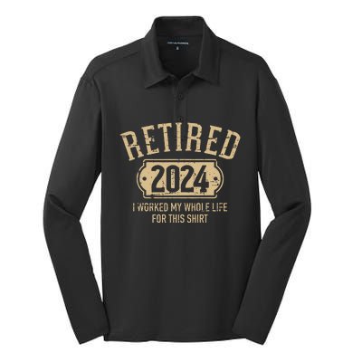 Retired 2024 Retirement Worked Whole Life For This Silk Touch Performance Long Sleeve Polo