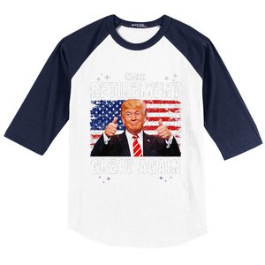 Retired 2025 Retirement 2025 Retiring 2025 Trump Great Again Gift Baseball Sleeve Shirt