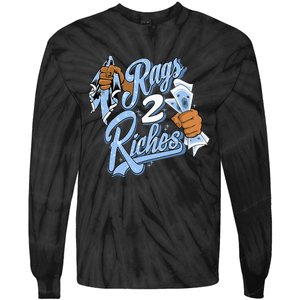 Rags 2 Riches Blue Matching Tee For Men Women Tie-Dye Long Sleeve Shirt