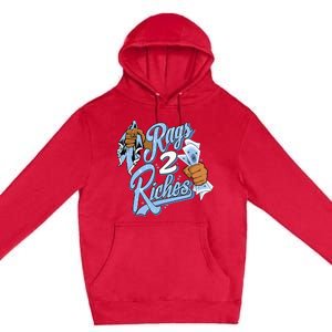 Rags 2 Riches Blue Matching Tee For Men Women Premium Pullover Hoodie