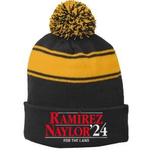 Ramireznaylor ’24 Stripe Pom Pom Beanie