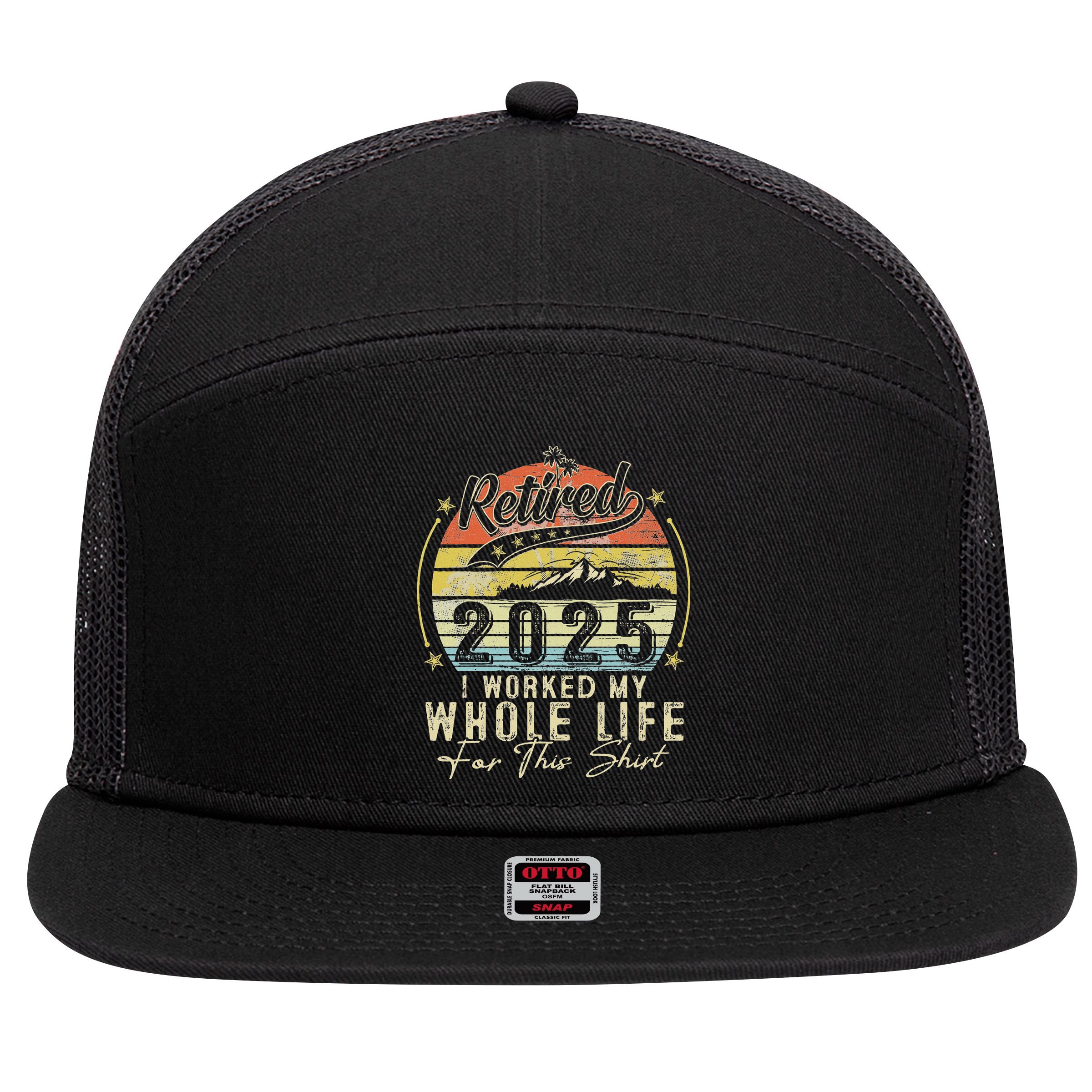 Retired 2025 7 Panel Mesh Trucker Snapback Hat