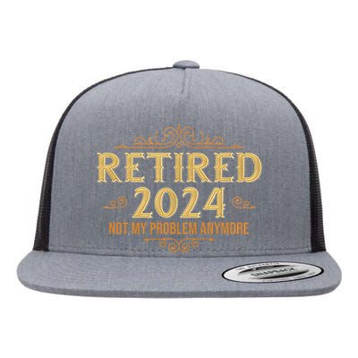 Retired 2024 Retirement Funny Flat Bill Trucker Hat