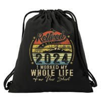 Retired 2024 Retirement Women Humor Drawstring Bag