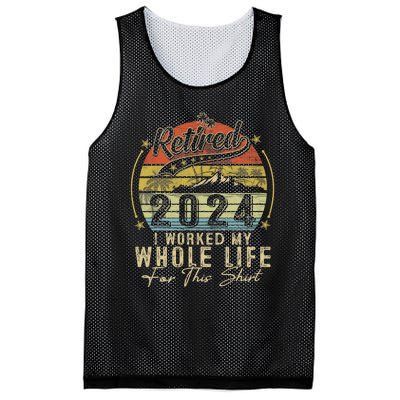 Retired 2024 Retirement Women Humor Mesh Reversible Basketball Jersey Tank