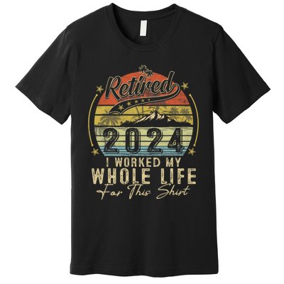 Retired 2024 Retirement Women Humor Premium T-Shirt