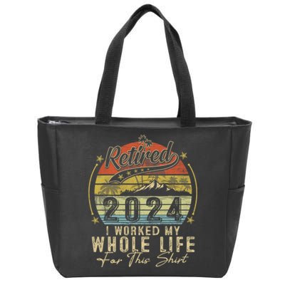 Retired 2024 Retirement Women Humor Zip Tote Bag