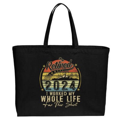 Retired 2024 Retirement Women Humor Cotton Canvas Jumbo Tote