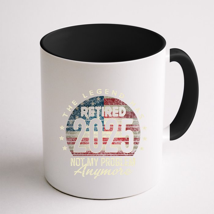 Retirement 2025 Retired Not My Problem Anymore American Flag Mug
