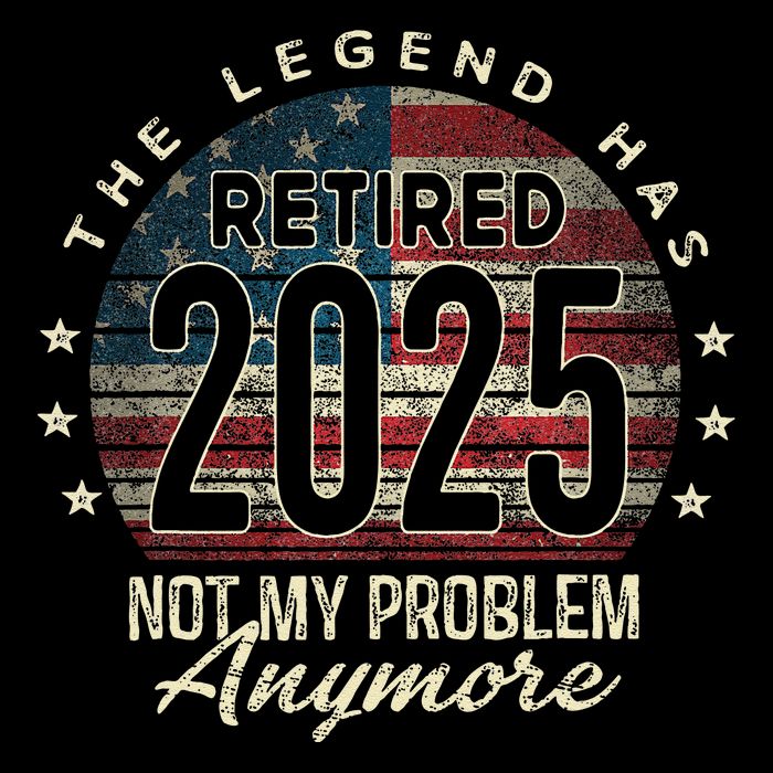 Retirement 2025 Retired Not My Problem Anymore American Flag Drawstring Bag