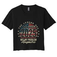 Retirement 2025 Retired Not My Problem Anymore American Flag Crop Top