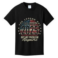 Retirement 2025 Retired Not My Problem Anymore American Flag Kids T-Shirt