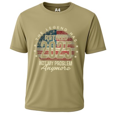 Retirement 2025 Retired Not My Problem Anymore American Flag Performance Shirt