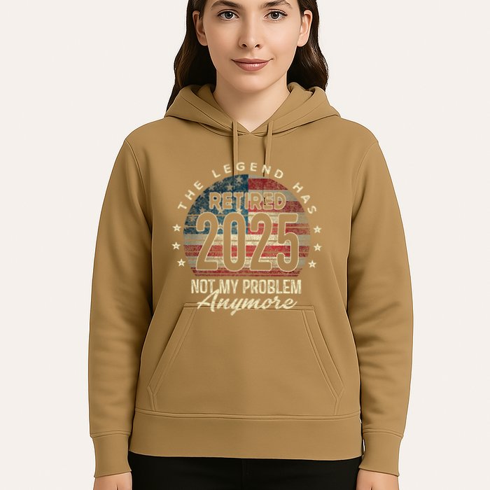 Retirement 2025 Retired Not My Problem Anymore American Flag Hoodie
