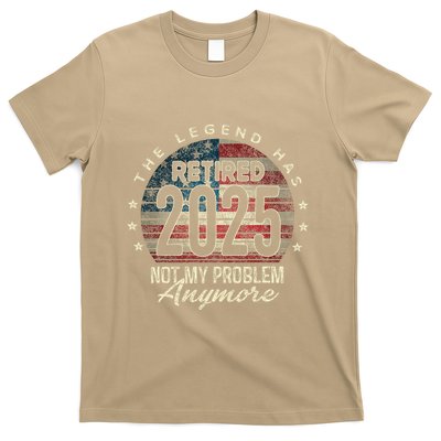 Retirement 2025 Retired Not My Problem Anymore American Flag T-Shirt