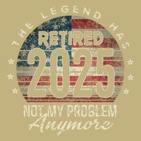Retirement 2025 Retired Not My Problem Anymore American Flag Sustainable Beanie
