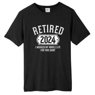 Retired 2024 Retirement Worked Whole Life For This Tall Fusion ChromaSoft Performance T-Shirt