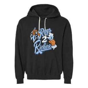 Rags 2 Riches Blue Matching Women Garment-Dyed Fleece Hoodie