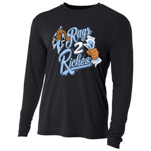 Rags 2 Riches Blue Matching Women Cooling Performance Long Sleeve Crew