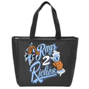 Rags 2 Riches Blue Matching Women Zip Tote Bag