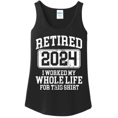 Retired 2024 Retirement Humor Ladies Essential Tank