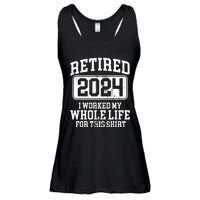 Retired 2024 Retirement Humor Ladies Essential Flowy Tank