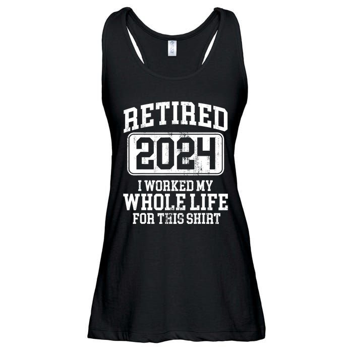 Retired 2024 Retirement Humor Ladies Essential Flowy Tank