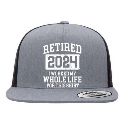 Retired 2024 Retirement Humor Flat Bill Trucker Hat