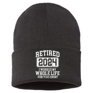 Retired 2024 Retirement Humor Sustainable Knit Beanie